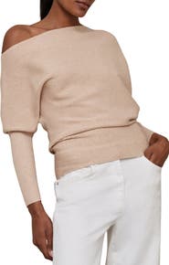 Reiss Lorna One-Shoulder Wool Blend Sweater
