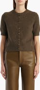 Khaite Nora Short Sleeve Stretch Cashmere Cardigan