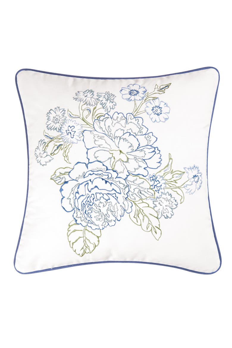 Laurel Embroidered Throw Pillow, Main, color, White
