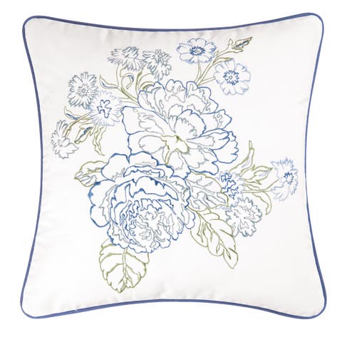 Laurel Embroidered Throw Pillow