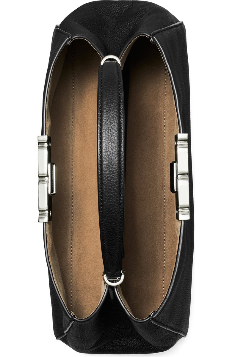 Tory Burch Eleanor Soft Leather Satchel, Alternate, color, Black