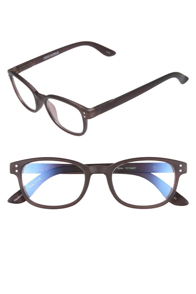ColorSpex® 50mm Blue Light Blocking Reading Glasses, Main, color, BLACK
