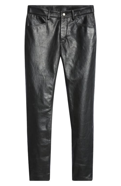 Rick Owens Tyrone Skinny Fit Leather Jeans In Black