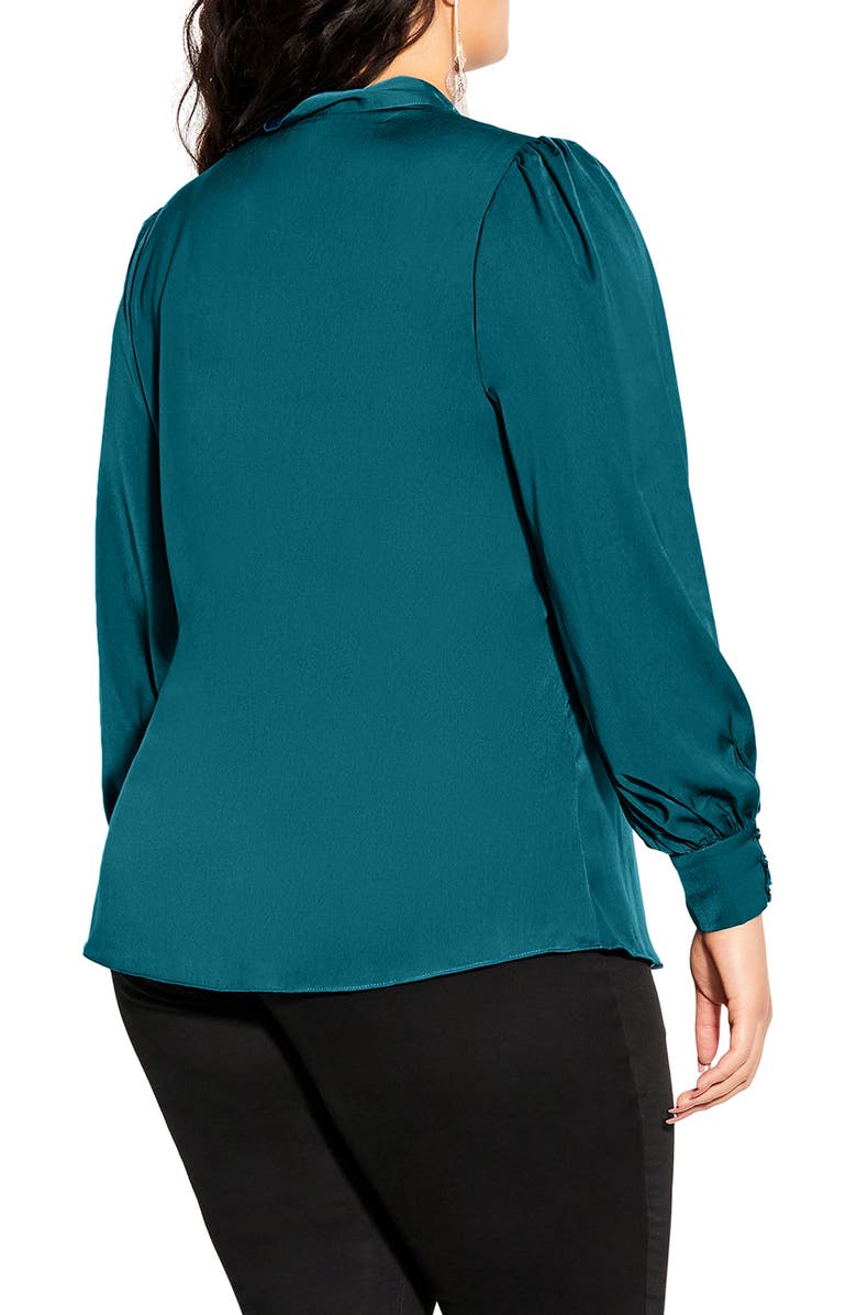 City Chic In Awe Tie Neck Top, Alternate, color, 