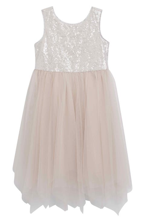 Kids' Sequin Sharkbite Hem Dress