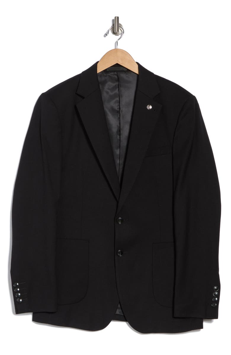 Tahari Slim Fit Sharkskin Blazer, Alternate, color, Black