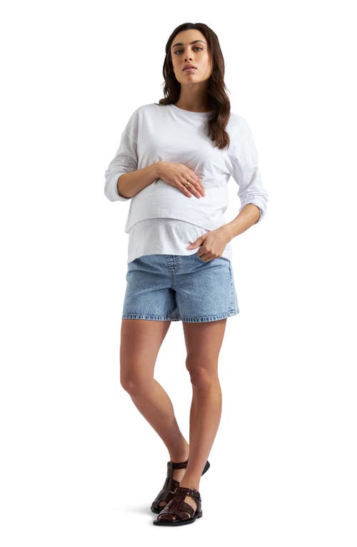 Ripe Maternity Claud Long Slleeve Maternitynursing Top In White