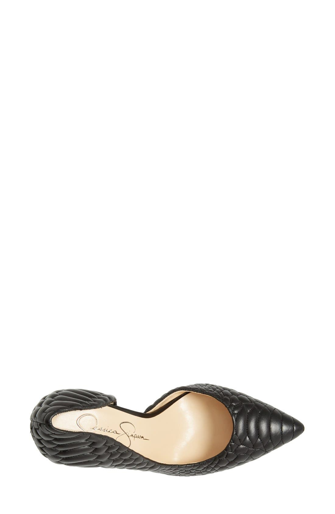 'Caldas' Quilted Leather Pump, Alternate, color, BLACK