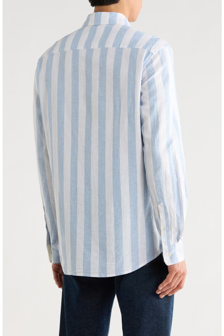 Yarn Dyed Button-Up Shirt, Alternate, color, MEDIUM BLUE
