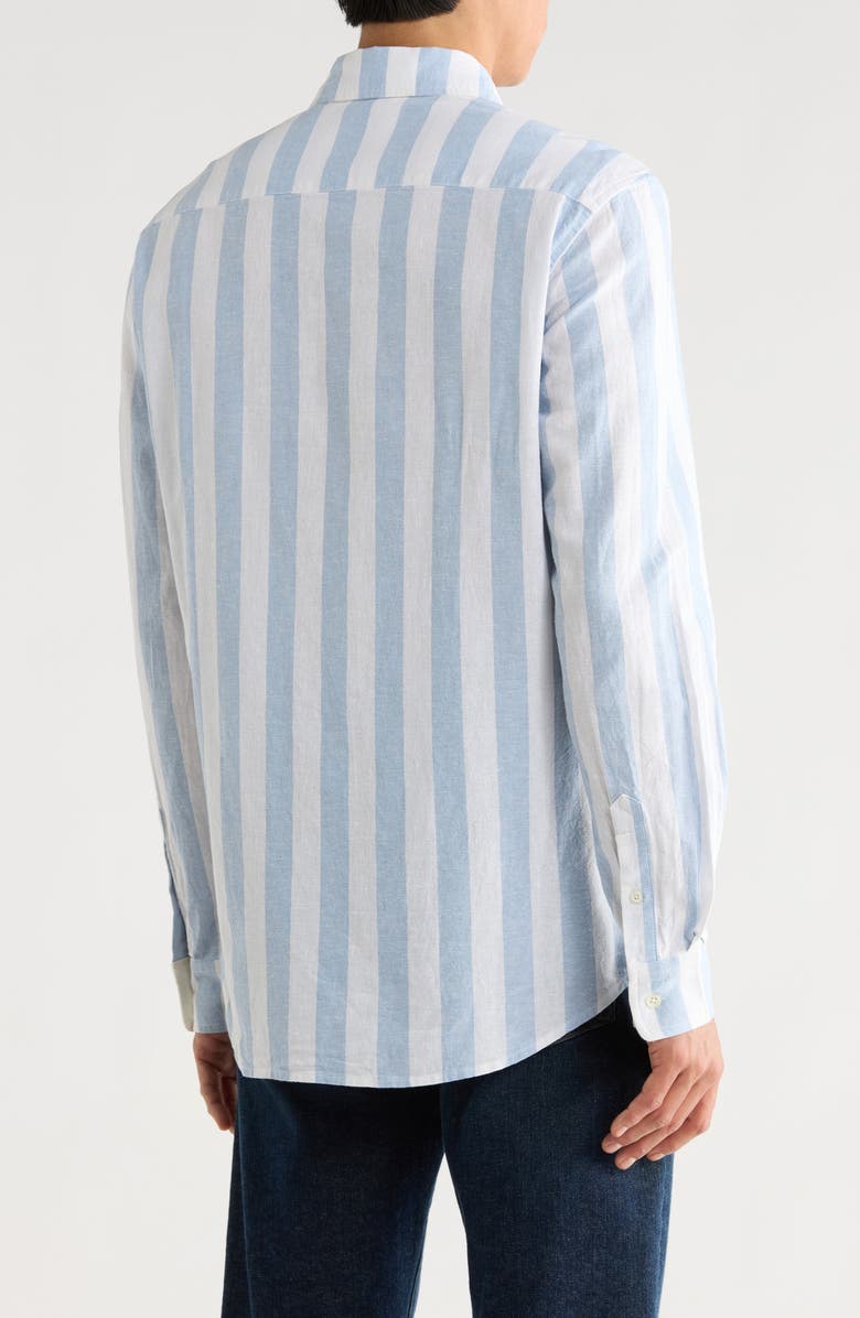 Scotch & Soda Yarn Dyed Button-Up Shirt, Alternate, color, Medium Blue