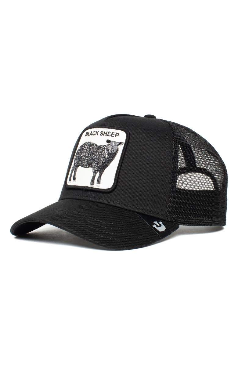 Goorin Bros. The Black Sheep Patch Trucker Hat, Main, color, Black