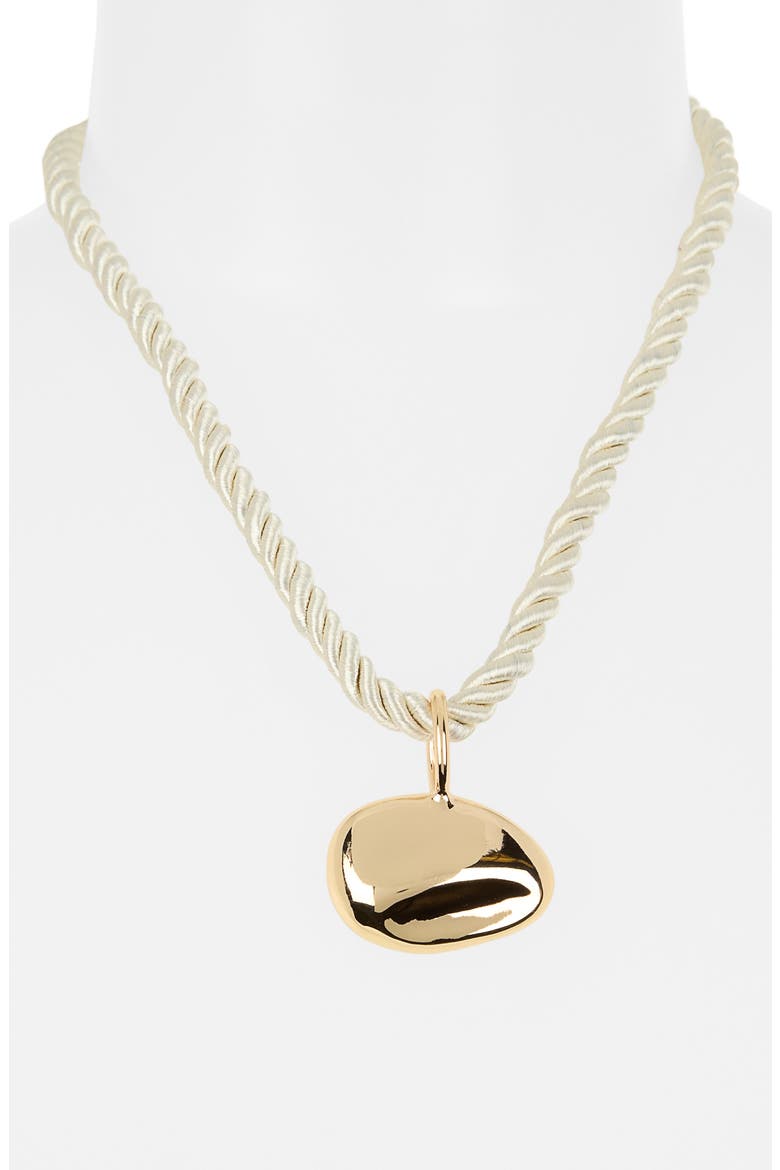 Twisted Cord Sculpted Pendant Necklace, Alternate, color, NATURAL- GOLD