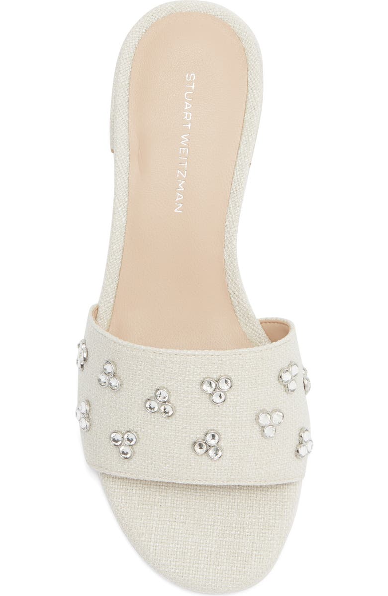Stuart Weitzman Tammy Crystal Slide Sandal, Alternate, color, Cream.