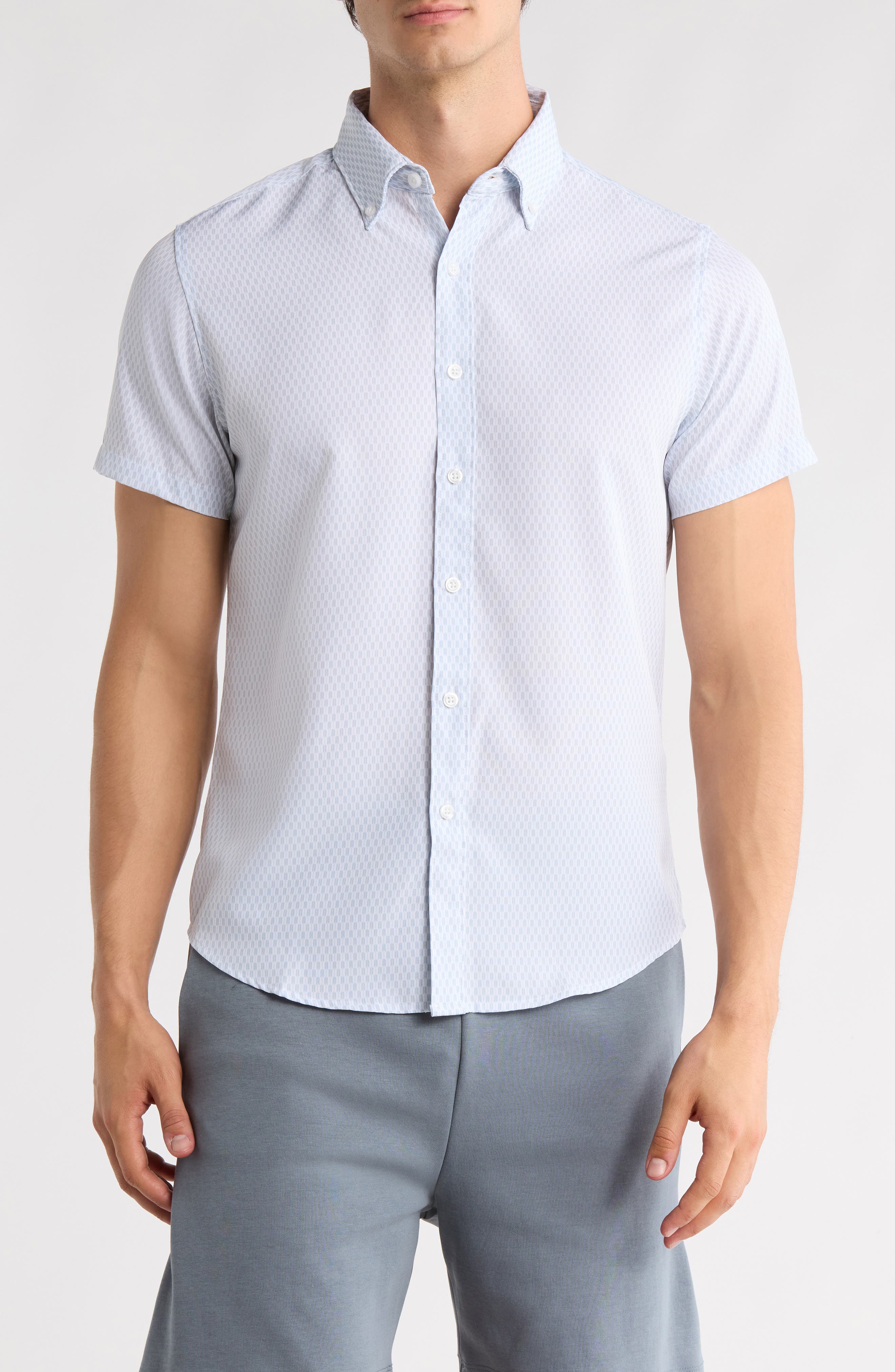 DENIM AND FLOWER Geo Print Button-Up Shirt