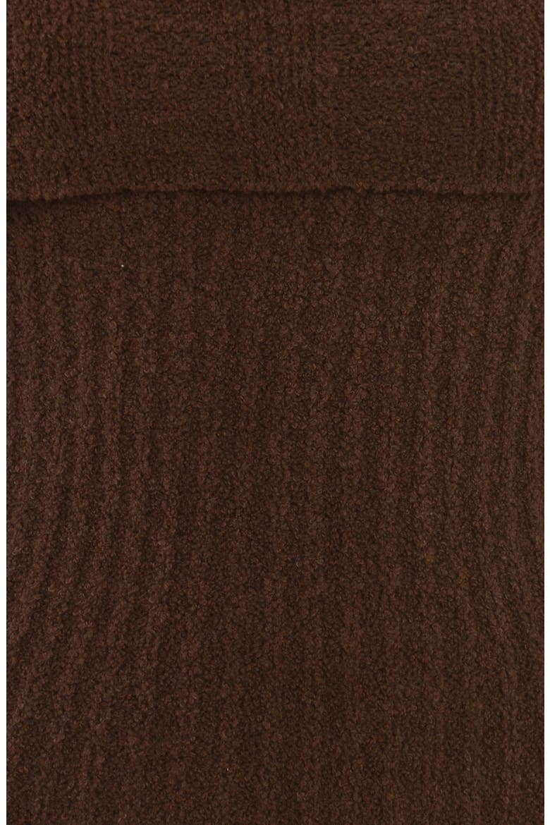 Saffron Rib Off the Shoulder Crop Sweater, Alternate, color, CHOCOLATE BROWN