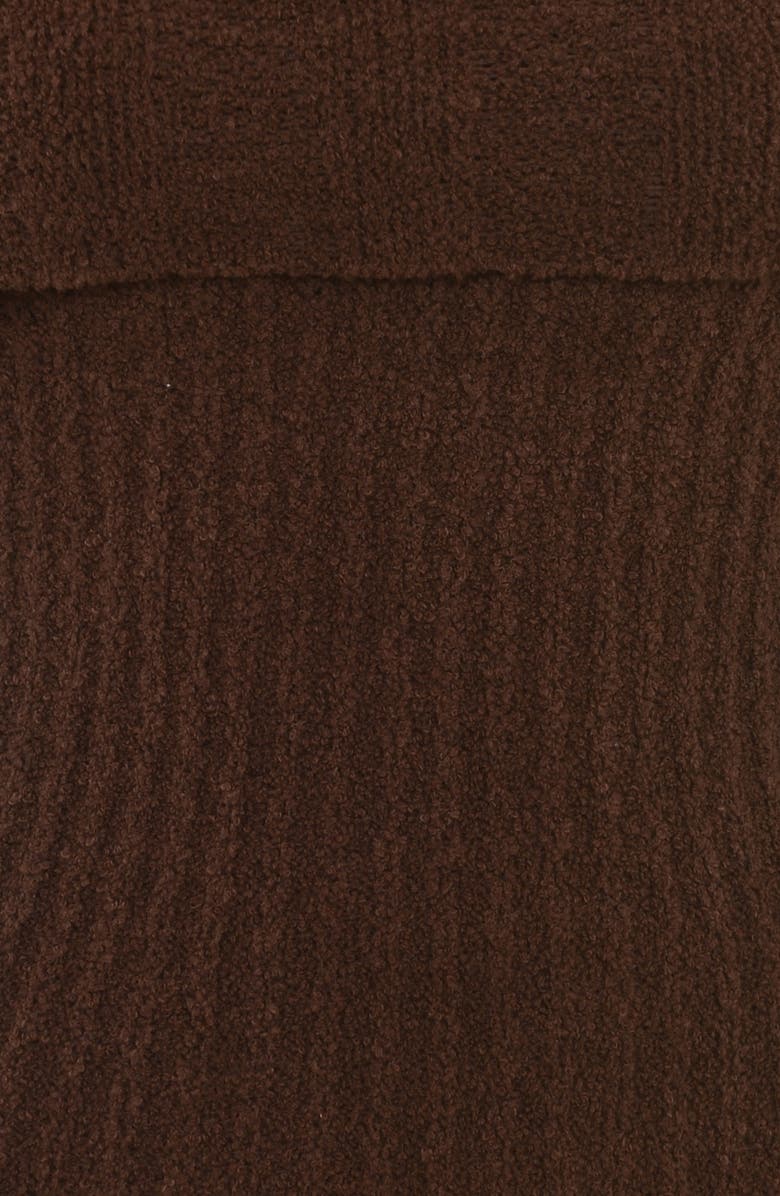 HOUSE OF CB Saffron Rib Off the Shoulder Crop Sweater, Alternate, color, Chocolate Brown