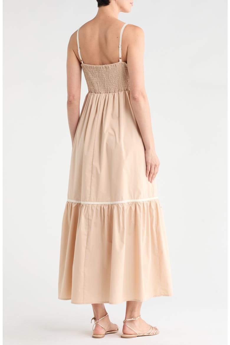 Nia Maxi Dress, Alternate, color, FROSTED ALMOND/ EGRET