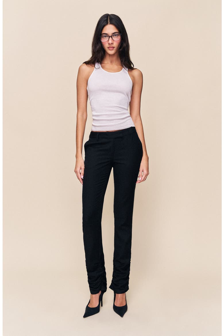 Cora Ruched Hem Pant, Alternate, color, Black