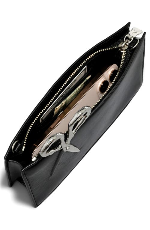 Alexis Bittar The Petite Scissor Leather Clutch In Black