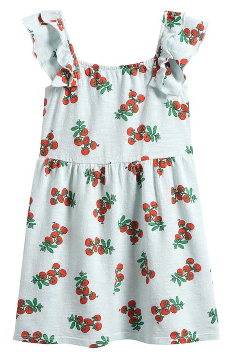 Kids' Juicy Tomatoes Print Organic Cotton Dress (Toddler, Little Kid & Big Kid)