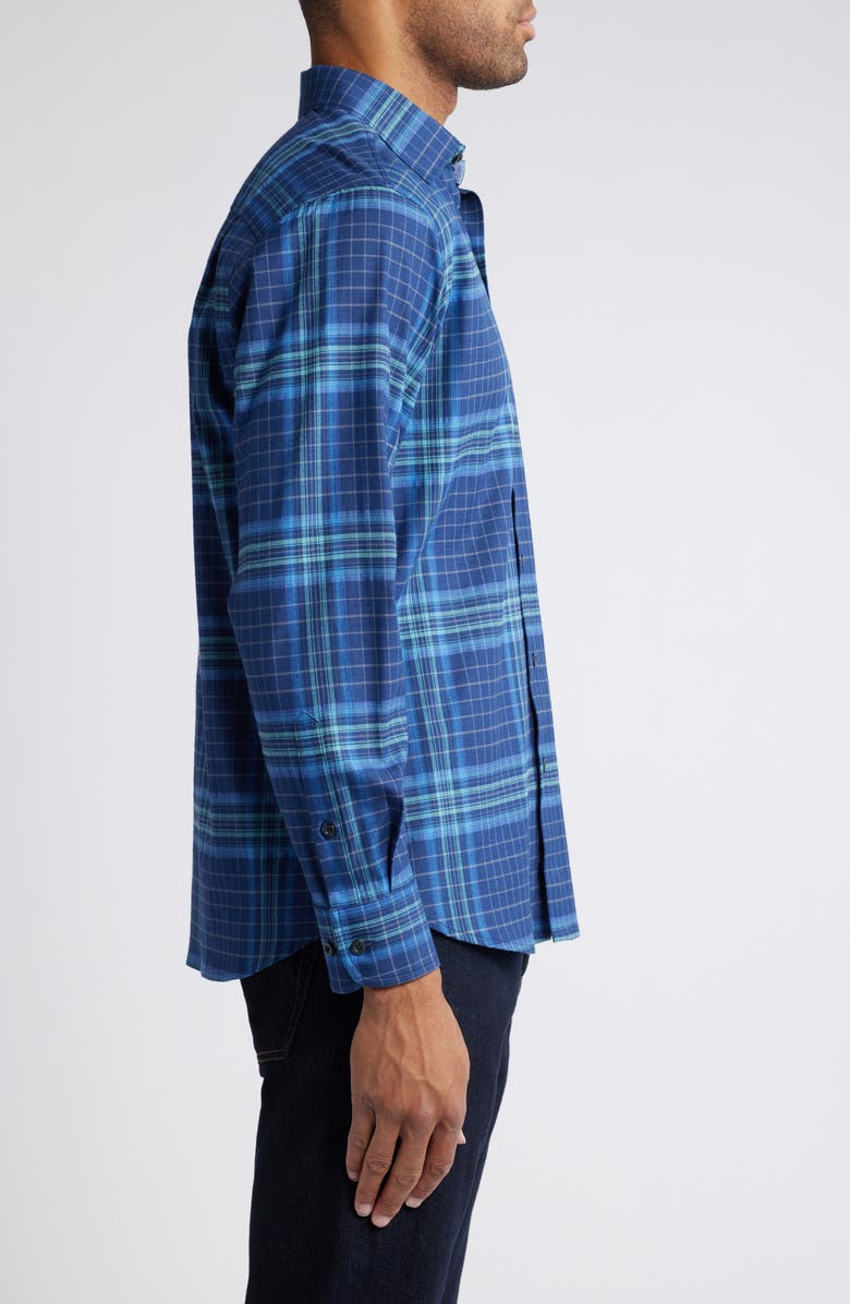 Tommy Bahama Lazlo Montlake Check Stretch Cotton & Silk Button-Up Shirt, Alternate, color, 