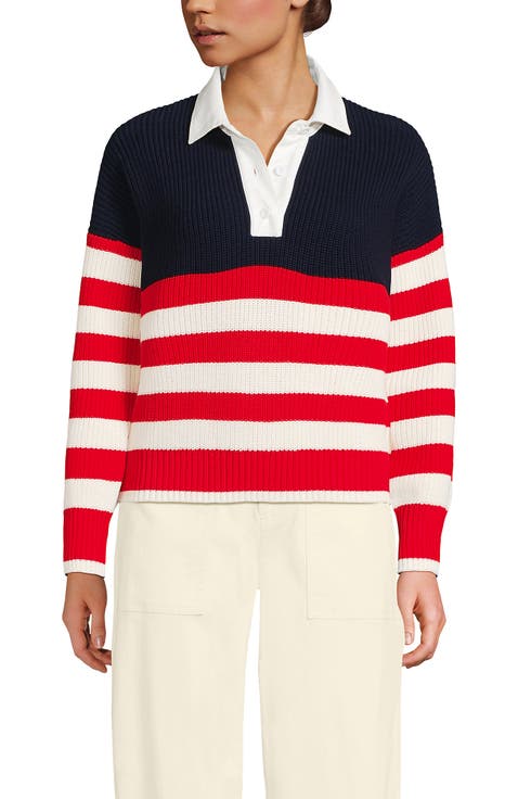 Drifter Rugby with Woven Collar Sweater