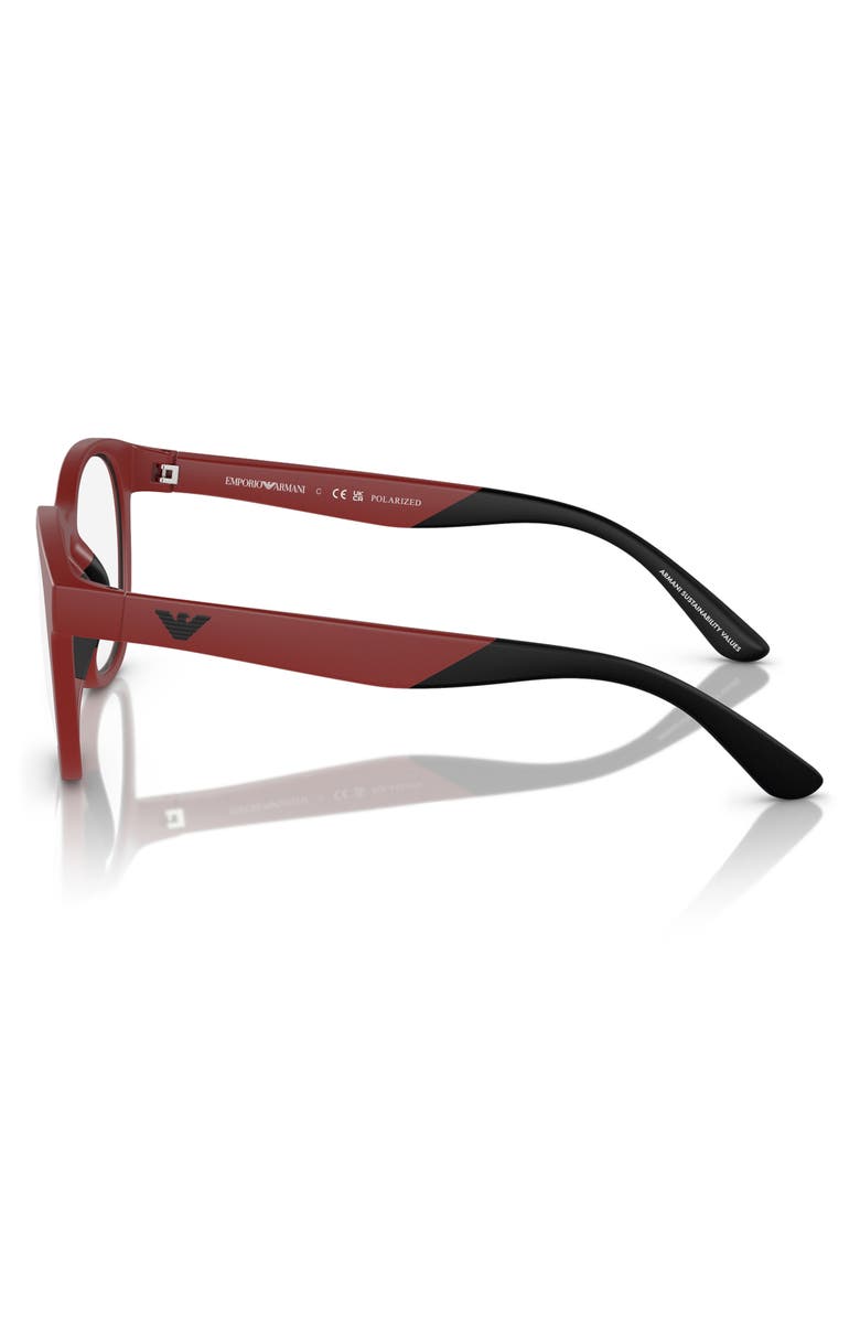 Emporio Armani 47mm Phantos Optical Glasses, Alternate, color, Matte Red / Clear