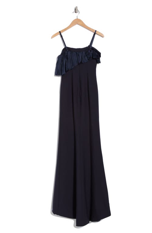 Cinq À Sept Curtis Ruffle Gown In Navy