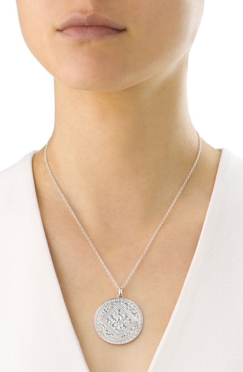 Monica Vinader Marie Reversible Pendant Charm, Alternate, color, Silver