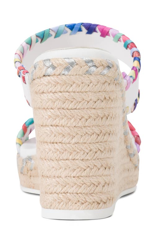 Karl Lagerfeld Paris Charcel Double Strap Espadrille Wedge Sandal In Bright White