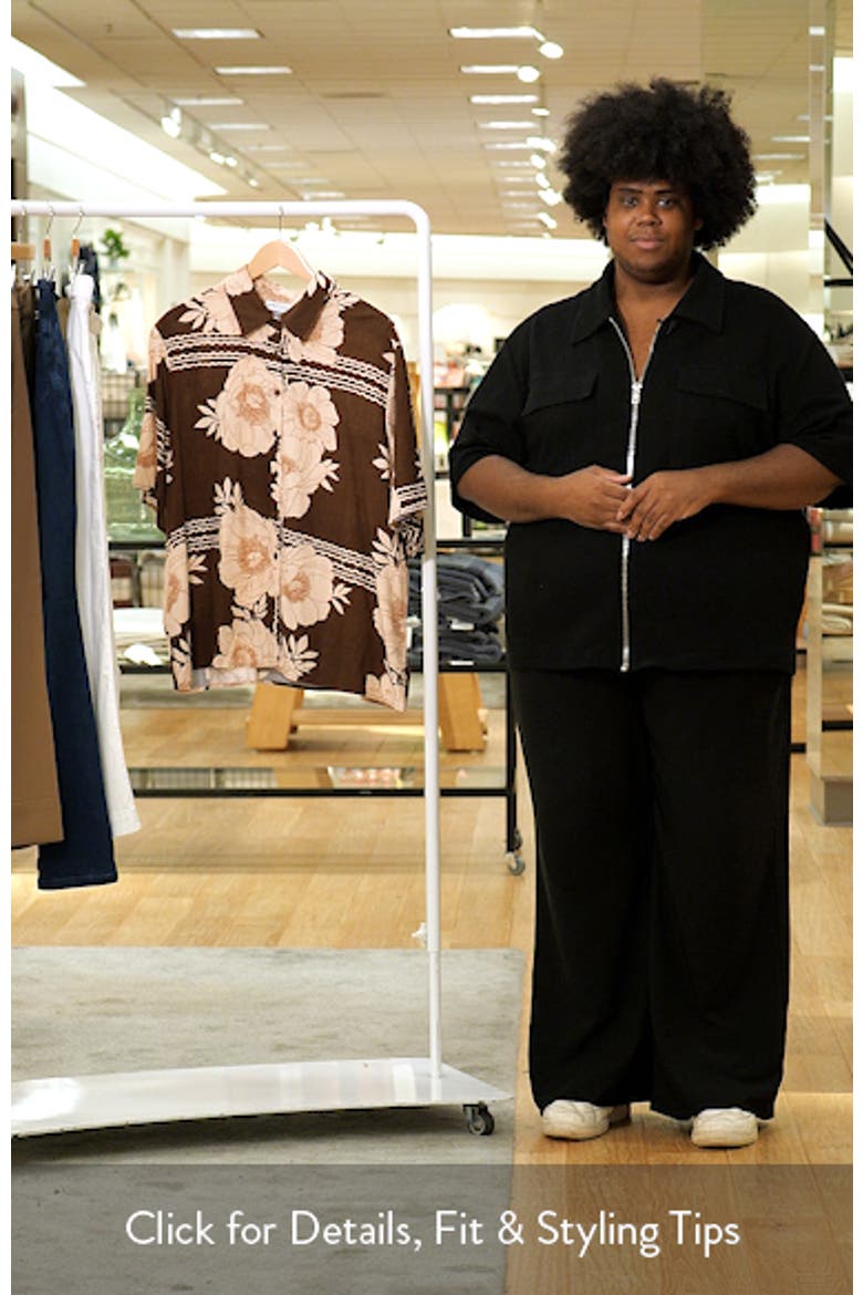 Bernadine Floral Oversize Short Sleeve Button-Up Shirt video