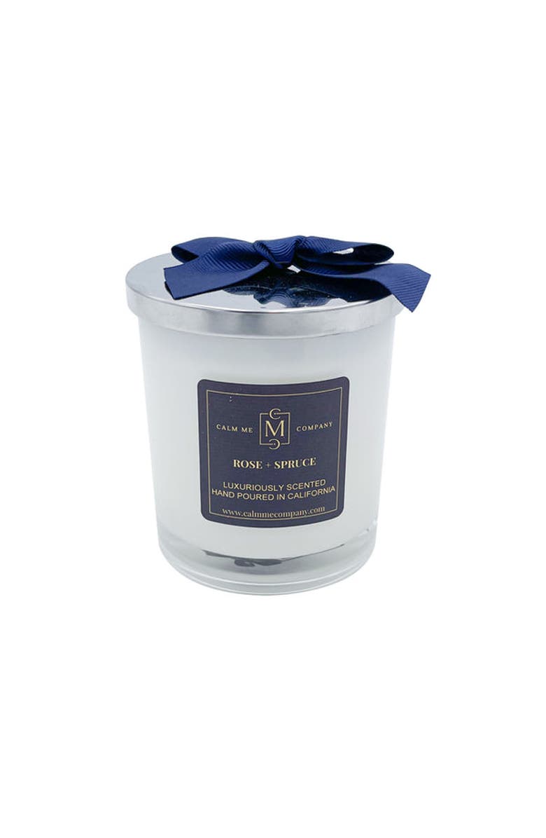 Calm Me Rose + Spruce Candle 340G, Main, color, NO COLOR