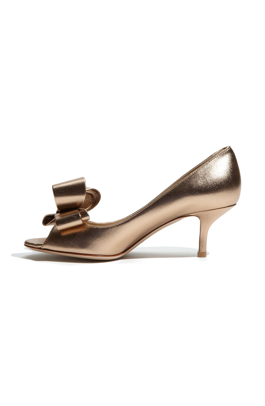 Metallic Nappa Couture Bow Pump, Alternate, color, BRONZE