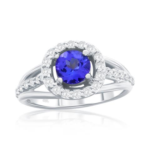 14K White Gold 1.61ct Tanzanite & 0.30cttw Diamond Ring