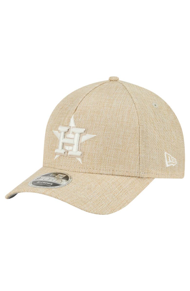 New Era Men's New Era Beige Houston Astros Cotton Weave M-Crown A-Frame 9FORTY Adjustable Hat, Main, color, 