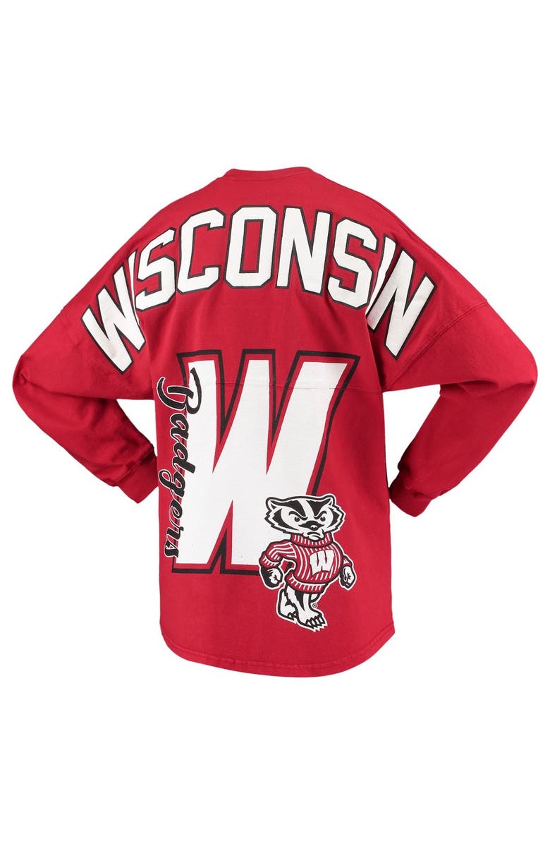 SPIRIT JERSEY Women's Red Wisconsin Badgers Loud n Proud Spirit Jersey T-Shirt, Alternate, color, 