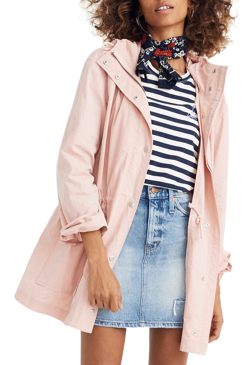 Water Resistant Raincoat, Main, color, PINK OYSTER