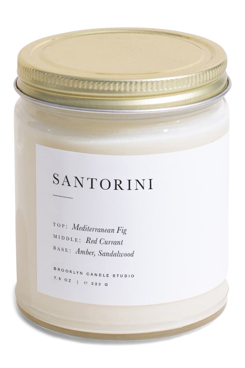 Santorini Jar Candle, Main, color, WHITE