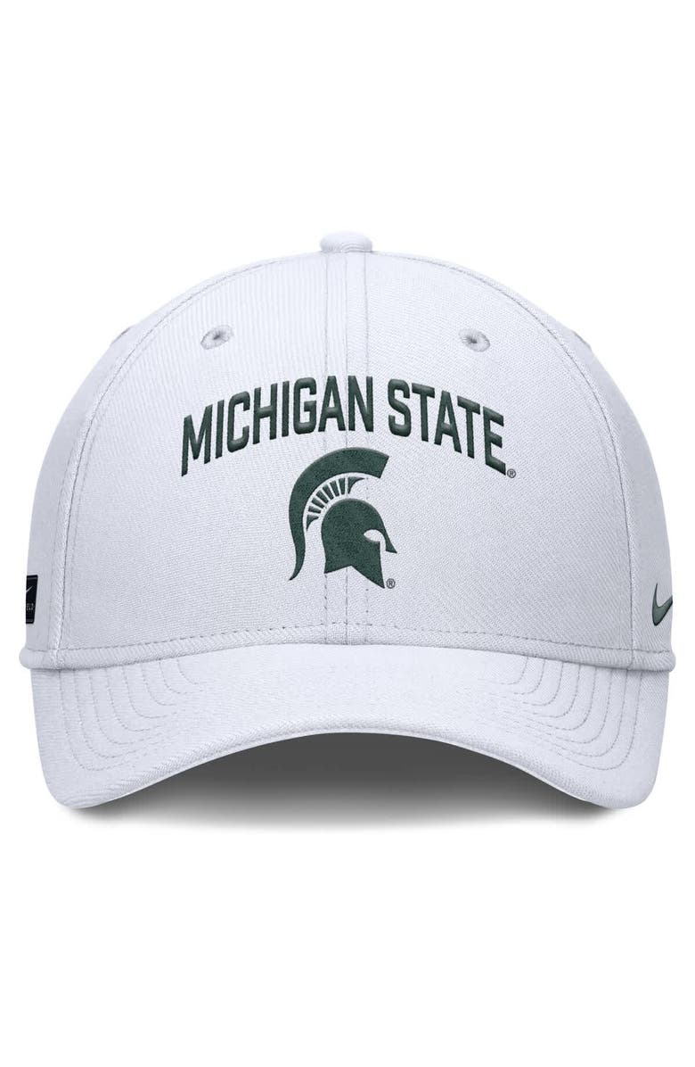 Nike Men's Nike White Michigan State Spartans 2025 On-Field Rise Performance Flex Hat, Alternate, color, 