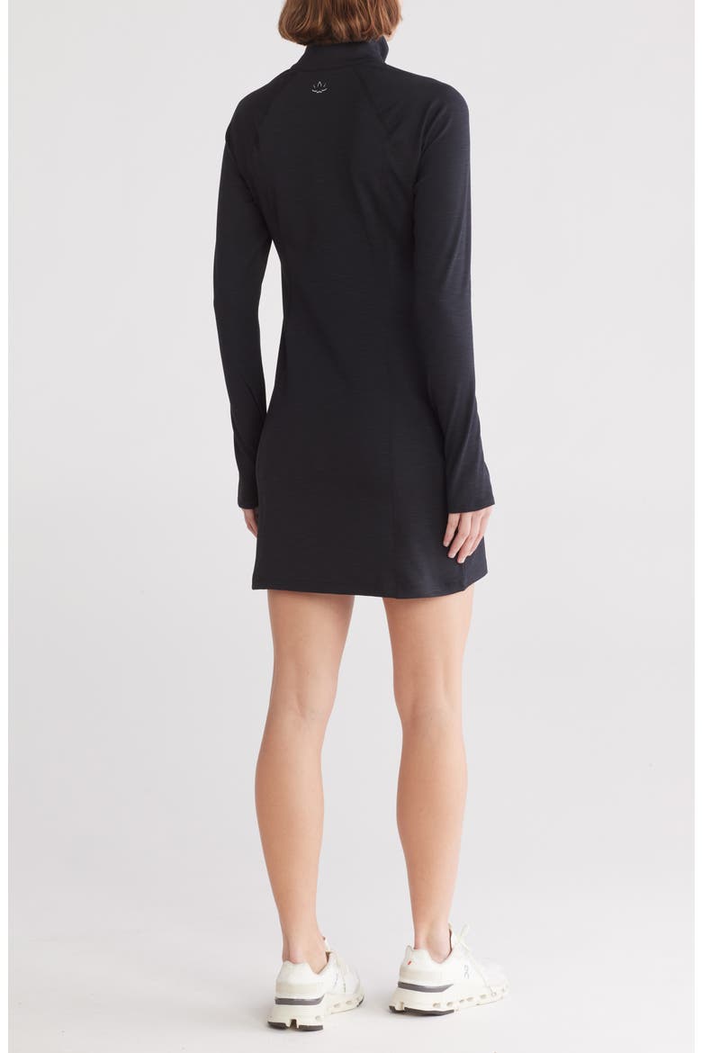 Westside Long Sleeve Ribbed Minidress, Alternate, color, BLACK HEATHER