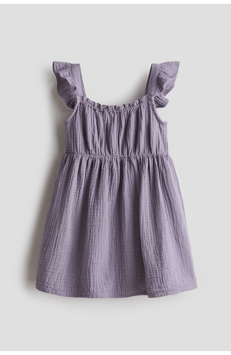 H&M Cotton Muslin Dress, Alternate, color, Dusty Purple