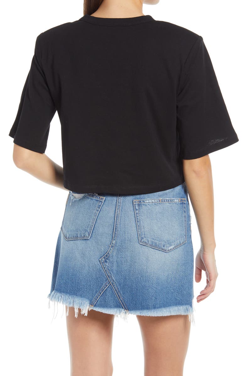 Endless Rose Shoulder Pad Crop T-Shirt, Alternate, color, 