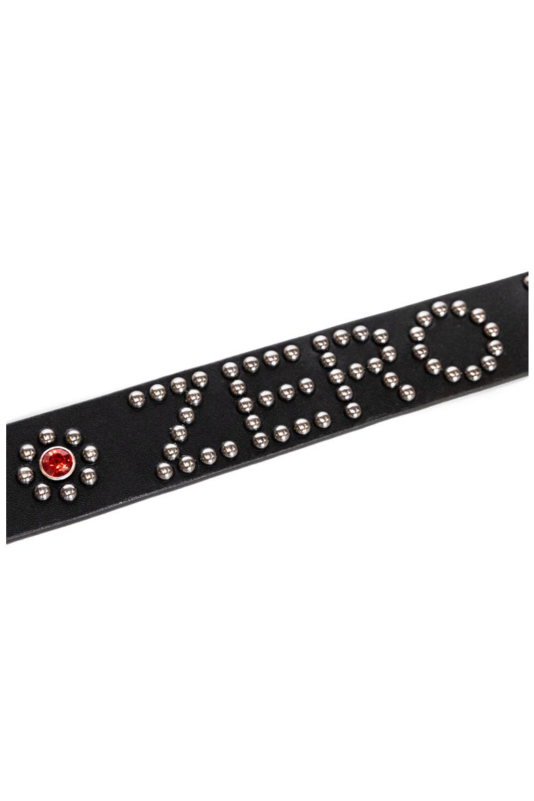 X Zero Skateboards Studded Leather Belt, Alternate, color, BLACK