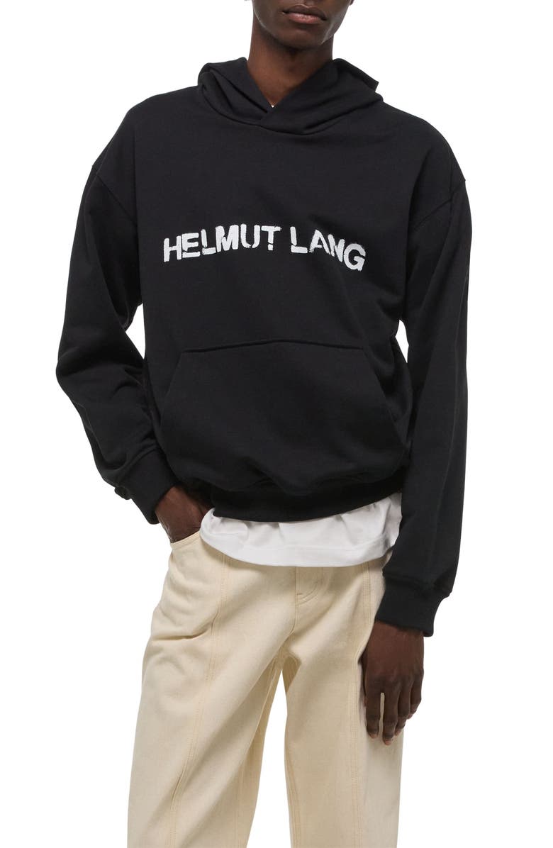 Helmut Lang Stencil Logo Graphic Hoodie, Alternate, color, Black