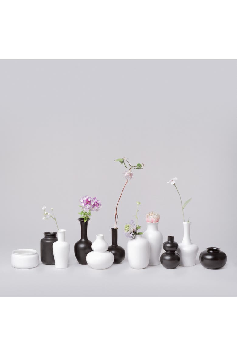 Semi-Matte Porcelain Mini Lotus Vase, Alternate, color, Black