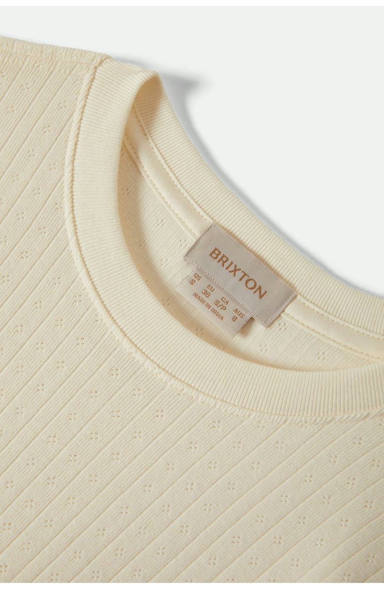 Brixton Dolly Bell Sleeve Rib T-shirt, Alternate, color, Off White
