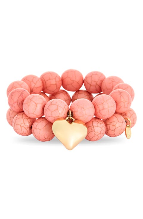 Set of 2 Beaded Stretch Bracelets