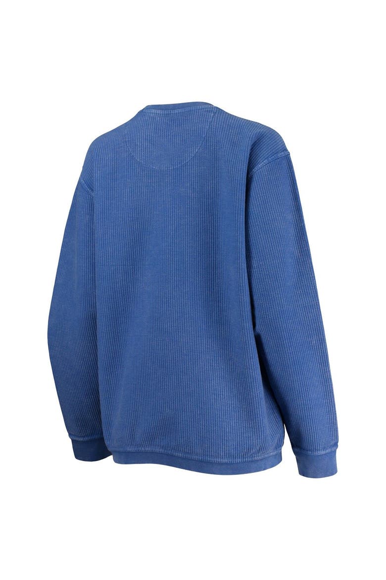 Women's Pressbox Royal Kentucky Wildcats Comfy Cord Vintage Wash Basic Arch Pullover Sweatshirt, Alternate, color, Royal