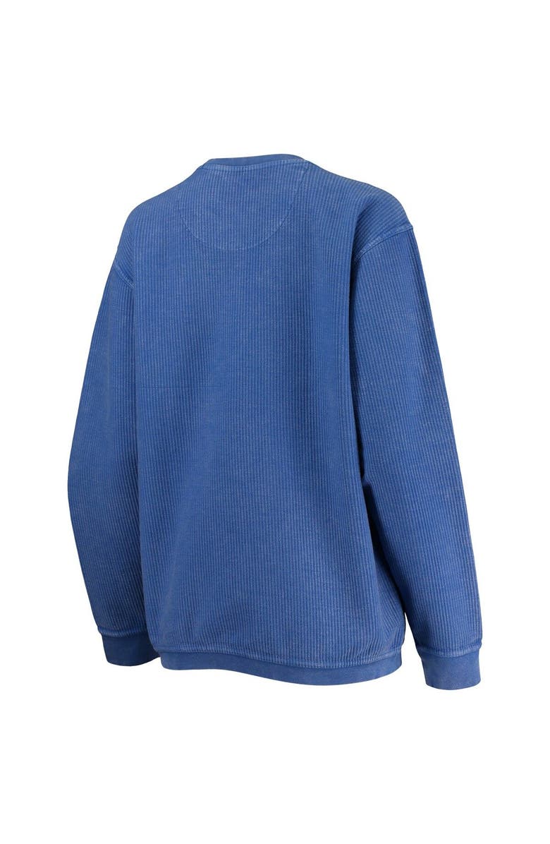 PRESSBOX Women's Pressbox Royal Kentucky Wildcats Comfy Cord Vintage Wash Basic Arch Pullover Sweatshirt, Alternate, color, 