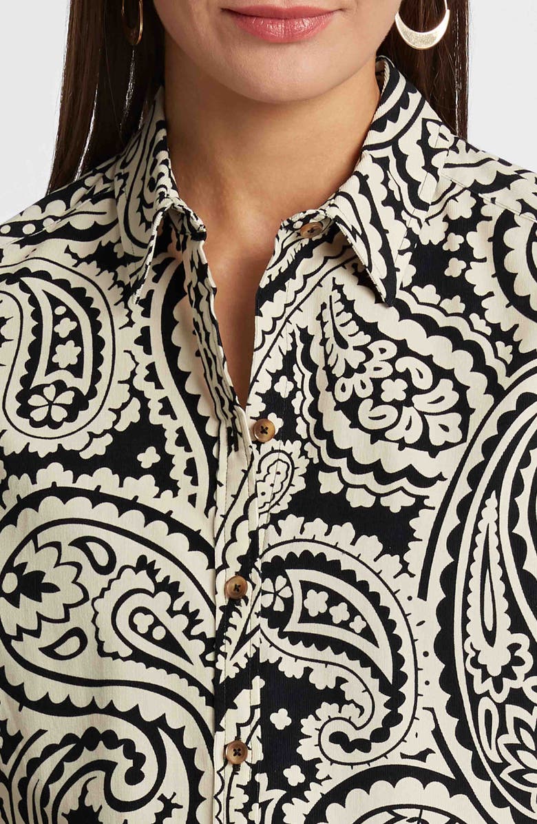 Foxcroft Haven Paisley Corduroy Button-Up Shirt, Alternate, color,